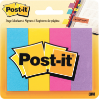 Post-it® Page Flag Markers, Assorted Brights, 50 Strips/Pad, 4 Packs